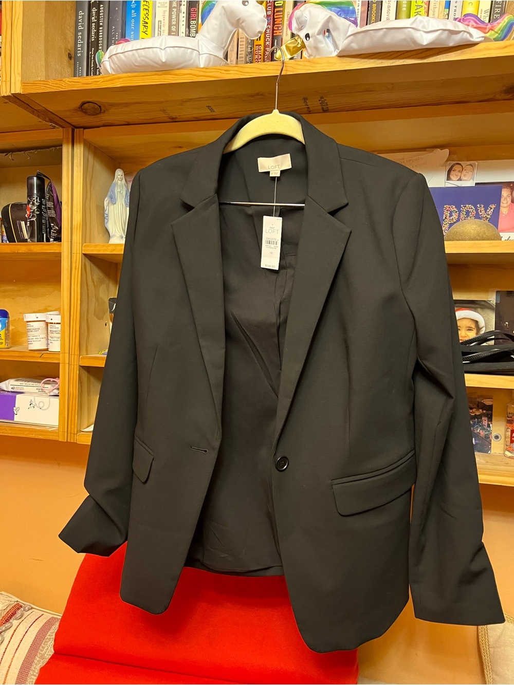 LOFT Black Single-Button Tailored Blazer